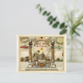 Freemason Masonic Emblematic Chart Briefkaart (Staand voorkant)