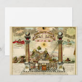 Freemason Masonic Emblematic Chart Invitation Card Kaart (Voorkant / Achterkant)