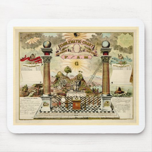 Freemason Masonic Emblematic Chart Muismat (Voorkant)