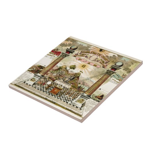 Freemason Masonic Emblematic Chart Tegeltje (Zijkant)