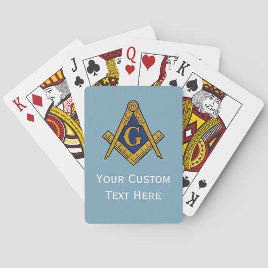 Freemason Masonic Gifts Square and Compass Navy Pokerkaarten (Achterkant)