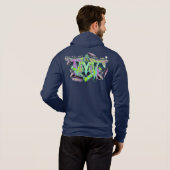 FREEMASON MASONIC ILLUMINATI GRAFFITI ANKH DMT UFO HOODIE (Achterkant volledig)