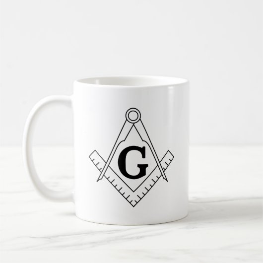 Freemason masonic logo koffiemok (Links)