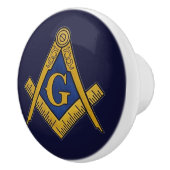 Freemason Masonic Navy Blue and gold Keramische Knop (Rechts)