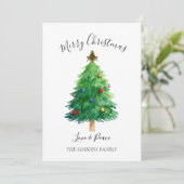 Freemason Masonic Pine Merry Christmas Tree  Feestdagenkaart (Staand voorkant)