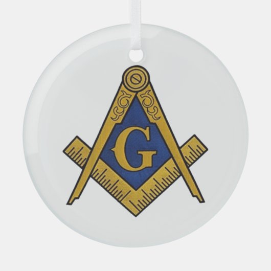 Freemason Masonic Square and Compass Freemasonry Glas Ornament (Voorkant)