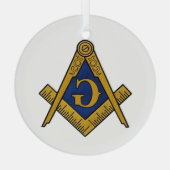 Freemason Masonic Square and Compass Freemasonry Glas Ornament (Achterkant)