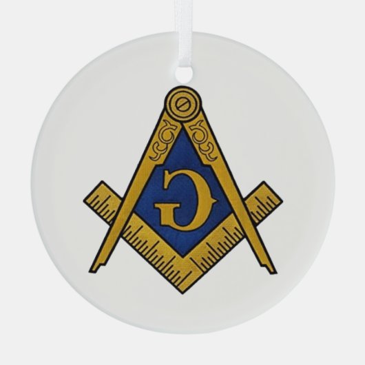 Freemason Masonic Square and Compass Freemasonry Glas Ornament (Achterkant)
