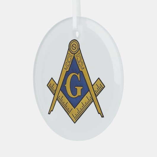 Freemason Masonic Square and Compass Freemasonry Glas Ornament (Voorkant links)