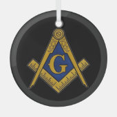 Freemason Masonic Square and Compass Freemasonry Glas Ornament (Voorkant)