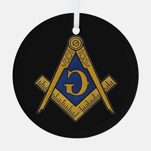 Freemason Masonic Square and Compass Freemasonry Glas Ornament (Achterkant)