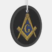 Freemason Masonic Square and Compass Freemasonry Glas Ornament (Voorkant Rechts)