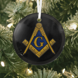 Freemason Masonic Square and Compass Freemasonry Glas Ornament