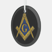 Freemason Masonic Square and Compass Freemasonry Glas Ornament (Voorkant links)