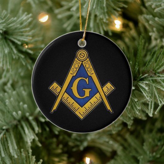 Freemason Masonic Square and Compass Freemasonry Keramisch Ornament (Boom)