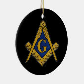 Freemason Masonic Square and Compass Freemasonry Keramisch Ornament (Rechts)