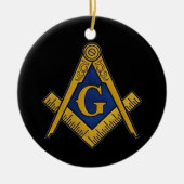 Freemason Masonic Square and Compass Freemasonry Keramisch Ornament (Voorkant)