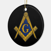 Freemason Masonic Square and Compass Freemasonry Keramisch Ornament (Links)
