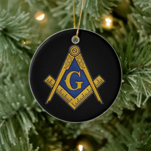Freemason Masonic Square and Compass Freemasonry Keramisch Ornament