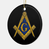 Freemason Masonic Square and Compass Freemasonry Keramisch Ornament (Links)