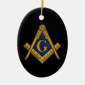 Freemason Masonic Square and Compass Freemasonry Keramisch Ornament (Voorkant)
