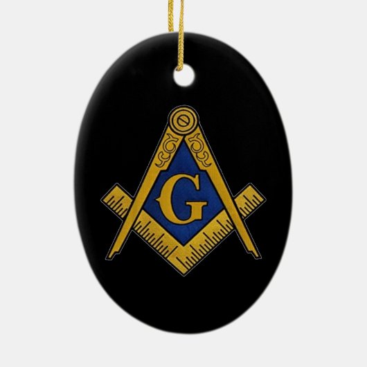 Freemason Masonic Square and Compass Freemasonry Keramisch Ornament (Achterkant)