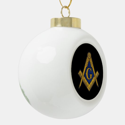 Freemason Masonic Square and Compass Freemasonry Keramische Bal Ornament (Links)