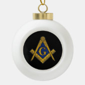 Freemason Masonic Square and Compass Freemasonry Keramische Bal Ornament (Voorkant)
