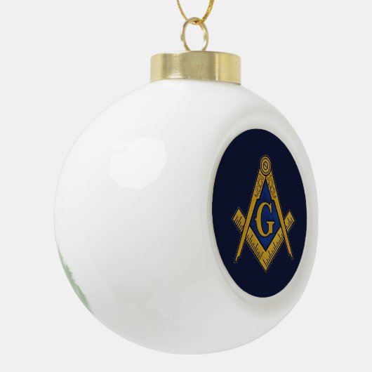 Freemason Masonic Square and Compass Freemasonry Keramische Bal Ornament (Links)