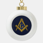 Freemason Masonic Square and Compass Freemasonry Keramische Bal Ornament (Voorkant)