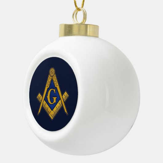 Freemason Masonic Square and Compass Freemasonry Keramische Bal Ornament (Rechts)