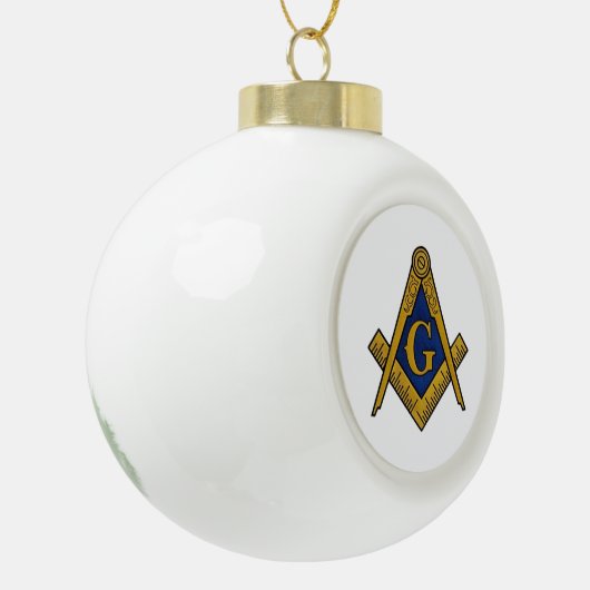 Freemason Masonic Square and Compass Freemasonry Keramische Bal Ornament (Links)