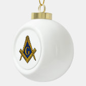 Freemason Masonic Square and Compass Freemasonry Keramische Bal Ornament (Rechts)
