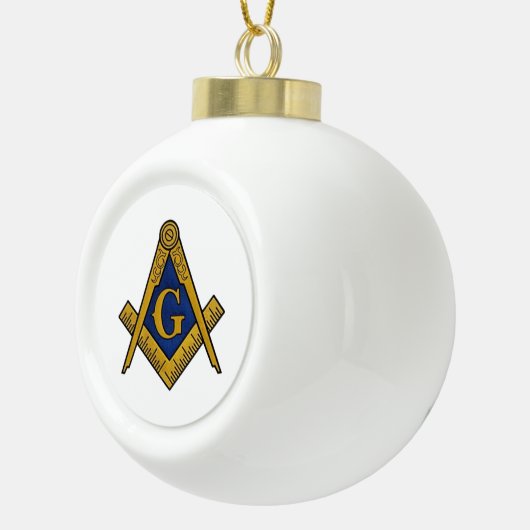 Freemason Masonic Square and Compass Freemasonry Keramische Bal Ornament (Rechts)