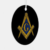 Freemason Masonic Square and Compass Freemasonry Metalen Ornament (Voorkant Rechts)