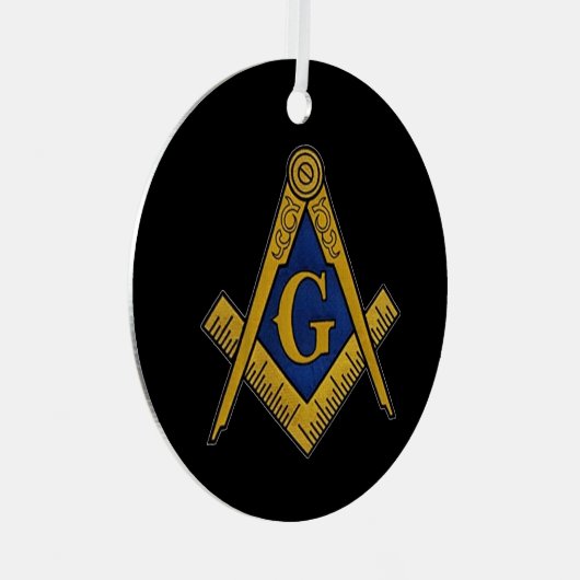 Freemason Masonic Square and Compass Freemasonry Metalen Ornament (Voorkant Rechts)