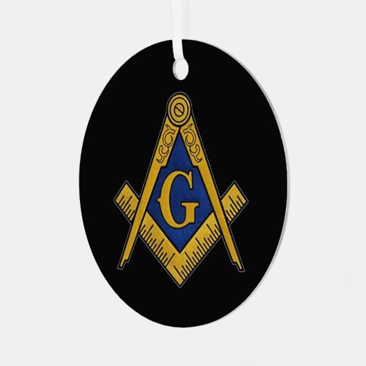 Freemason Masonic Square and Compass Freemasonry Metalen Ornament (Voorkant links)