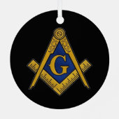 Freemason Masonic Square and Compass Freemasonry Metalen Ornament (Achterkant)