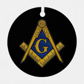 Freemason Masonic Square and Compass Freemasonry Metalen Ornament (Voorkant)