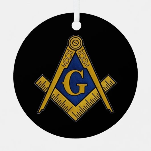 Freemason Masonic Square and Compass Freemasonry Metalen Ornament (Voorkant)