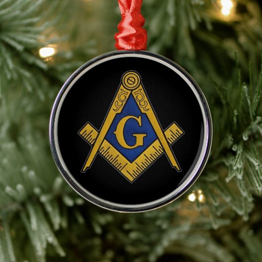 Freemason Masonic Square and Compass Freemasonry Metalen Ornament (Boom)