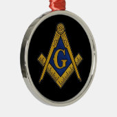 Freemason Masonic Square and Compass Freemasonry Metalen Ornament (Rechts)
