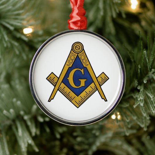Freemason Masonic Square and Compass Freemasonry Metalen Ornament (Boom)