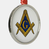 Freemason Masonic Square and Compass Freemasonry Metalen Ornament (Rechts)