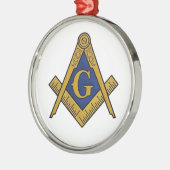 Freemason Masonic Square and Compass Freemasonry Metalen Ornament (Links)
