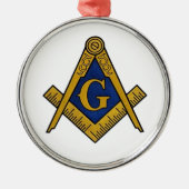 Freemason Masonic Square and Compass Freemasonry Metalen Ornament (Voorkant)