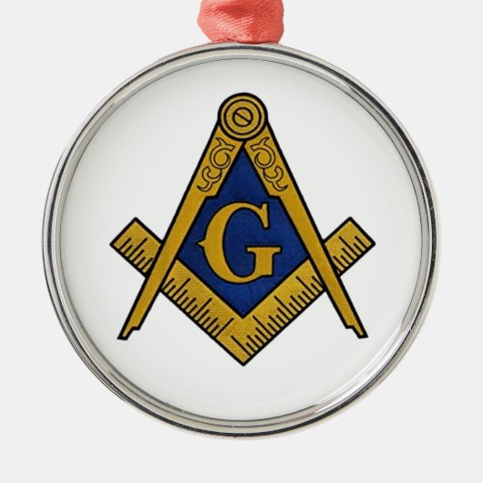 Freemason Masonic Square and Compass Freemasonry Metalen Ornament (Voorkant)