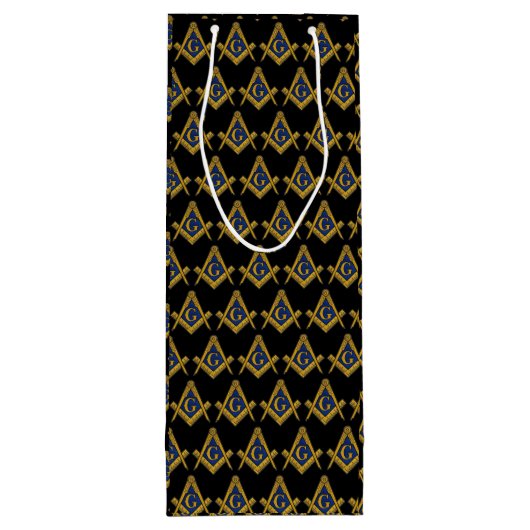 Freemason Masonic Square and Compass Freemasonry Wijn Cadeautas (Achterkant)