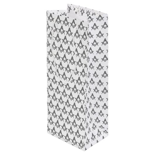 Freemason Masonic Square and Compass Freemasonry Wijn Cadeautas (Achterkant Gekanteld)