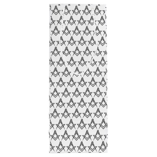 Freemason Masonic Square and Compass Freemasonry Wijn Cadeautas (Achterkant)